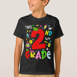 2nd second grade retro colourful back to school T-Shirt