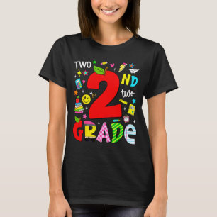 2nd second grade retro colourful back to school T-Shirt