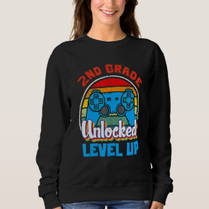 2nd Second Grade Unlocked Level Up Game Back To Sc Sweatshirt