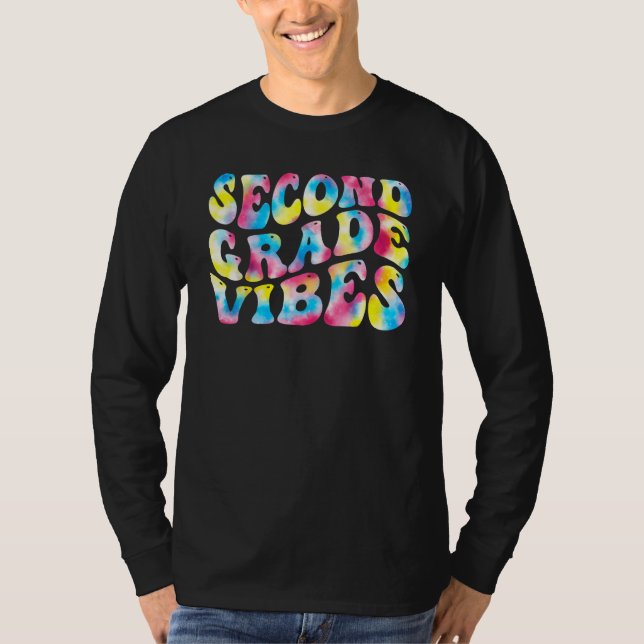 2nd Second Grade Vibes Teacher Back To School Retr T-Shirt (Front)