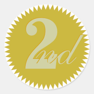2nd Second Prize Golden Seal Stickers