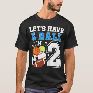 2nd Sports Birthday Partywo Year Old Boy Birthday T-Shirt