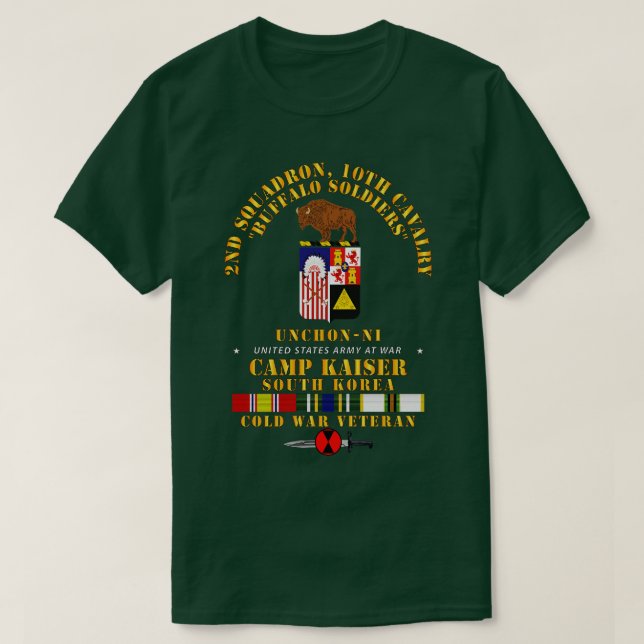 2nd Squadron 10th Cavalry 7th ID Camp Kaiser Korea T-Shirt (Design Front)