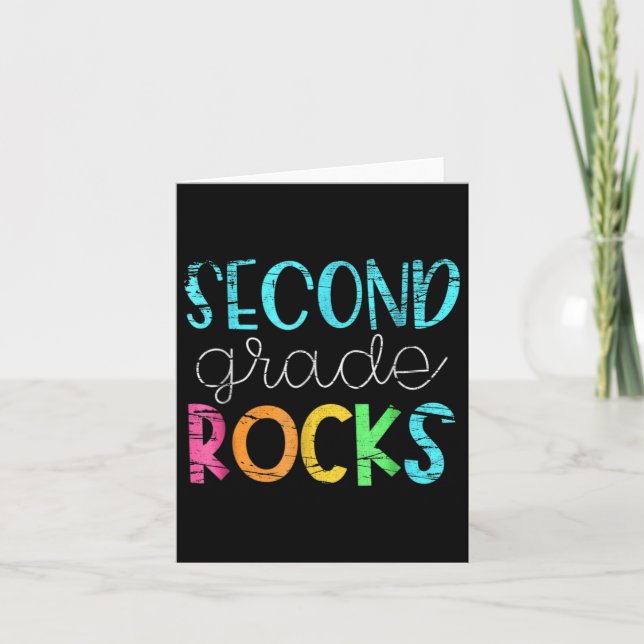 2nd Teacher Team - Second Grade Rocks  Card (Front)