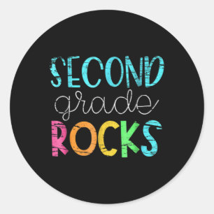 2nd Teacher Team - Second Grade Rocks  Classic Round Sticker