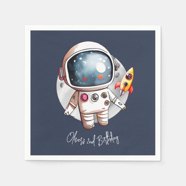 2nd Two The Moon Birthday Paper Napkin (Front)