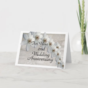 2nd Wedding Anniversary Card Traditional Template