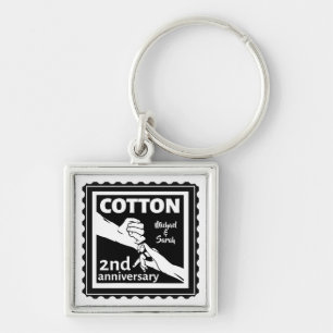 2nd Wedding anniversary couple holding hands Key Ring