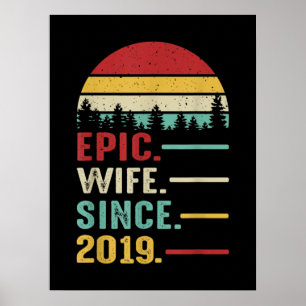 2nd Wedding Anniversary Gift for Her Epic Wife Poster