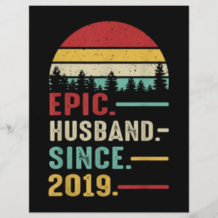 2nd Wedding Anniversary Gift for Him Epic Husband Custom Letterhead