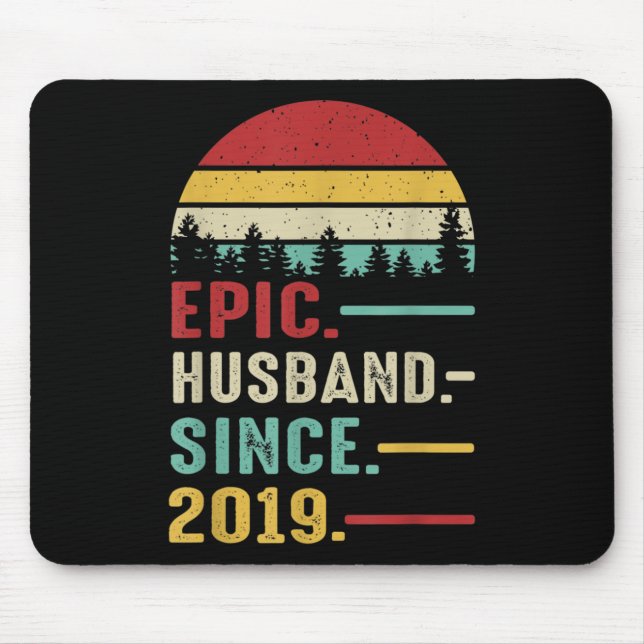 2nd Wedding Anniversary Gift for Him Epic Husband Mouse Pad (Front)