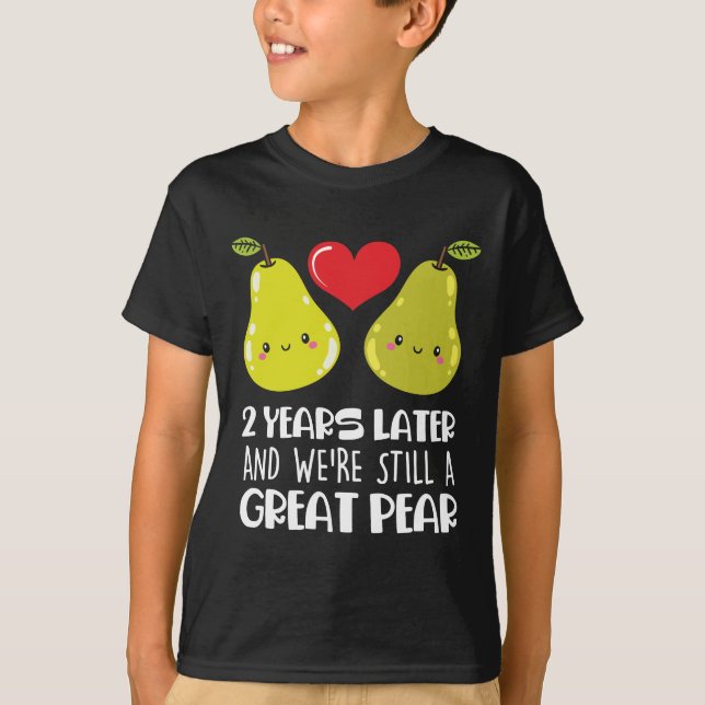 2nd Wedding Anniversary Gift Married Couple Pear T-Shirt (Front)