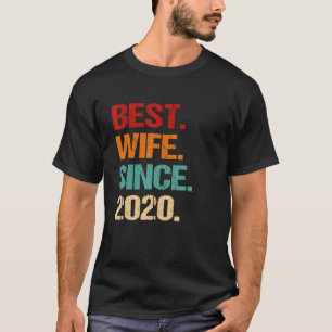 2nd Wedding Anniversary Retro Best Wife Since 2020 T-Shirt