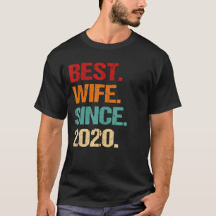 2nd Wedding Anniversary Retro Best Wife Since 2020 T-Shirt
