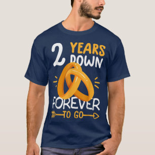 2nd wedding anniversary  tee matching couples 2 ye