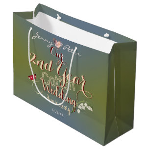 2nd Year Cotton Wedding Anniversary Large Gift Ba Large Gift Bag