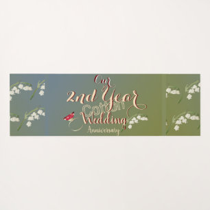 2nd Year Cotton Wedding Anniversary  Yoga Mat
