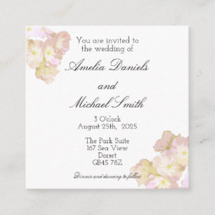 2Pastel Peach & Cream Floral Wedding Invitation