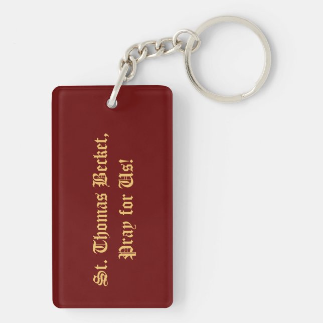 2s St Thomas Becket with Sword (M 33; Colourized) Key Ring (Back)