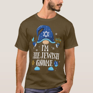 2WGJ Happy Hanukkah Jewish Gnome Menorah Christmas T-Shirt
