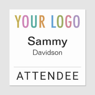 2x2 Attendee Name Tag Event Logo Magnetic or Pin