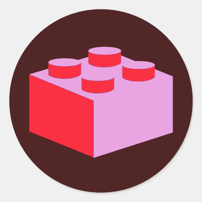 2x2 Brick by Customise My Minifig Classic Round Sticker (Front)