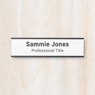 2x8 Self Adhesive Name Plate for Office Door White