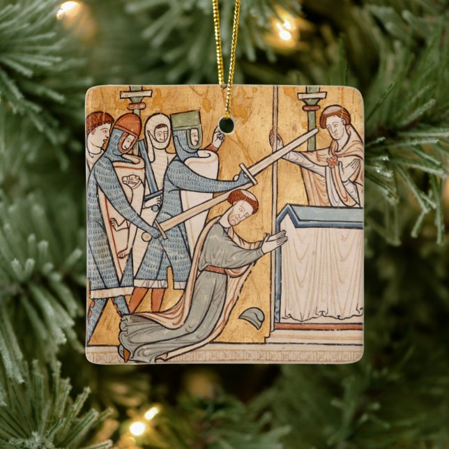 2x An Early Martyrdom of St. Thomas Becket in Art Ceramic Ornament (Tree)