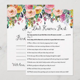 2x Games Flower Garden Baby Shower Game 5x7 Invitation