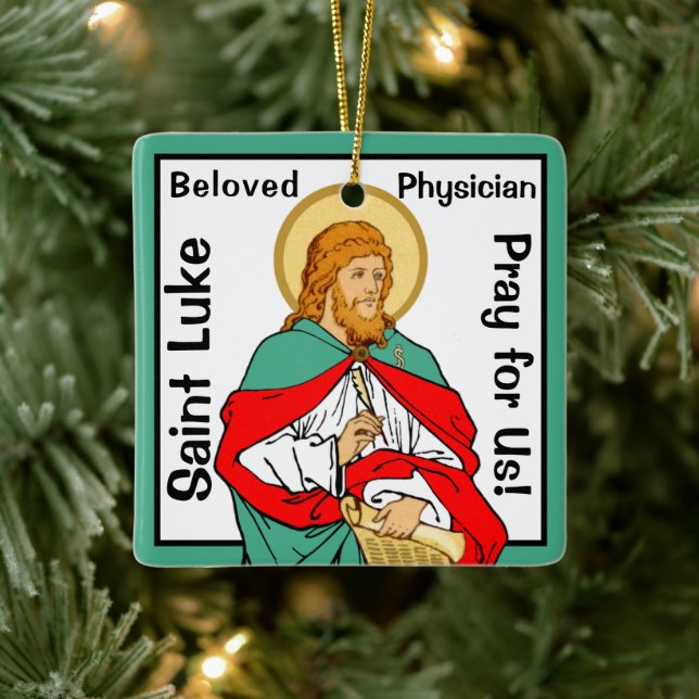 2x St. Luke, Beloved Physician (RLS 08; MedVers.) Ceramic Ornament (Tree)