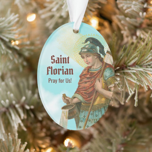 2xSt Florian with Bucket (ClearSkies; M19) Acrylic Ornament (Tree)