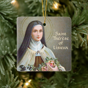 2xSt. Therese of Lisieux (BJE 01) Square Ceramic Ornament