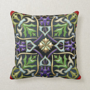[300] Celtic Cross [Gold with Black Enamel] Cushion
