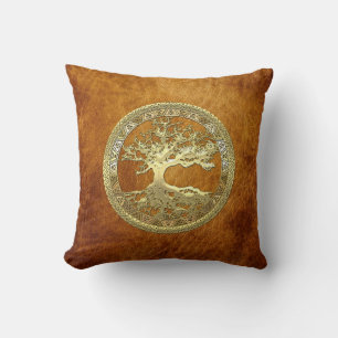 [300] Celtic Tree of Life [Gold] Cushion