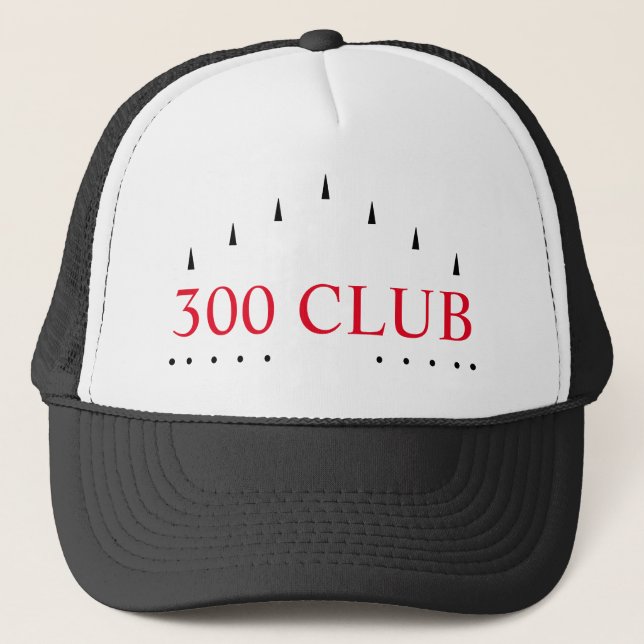 "300 Club" Bowling Milestone Celebration Trucker Hat (Front)