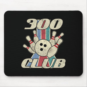 300 Club Bowling T Shirt Retro Distressed Perfect Mouse Pad