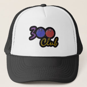 300 CLUB PERFECT GAME IN BOWLING TRUCKER HAT
