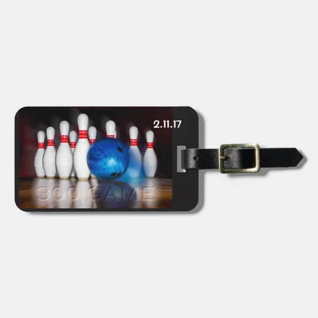 300 Game Ball and Pins Luggage Tag (Front Horizontal)
