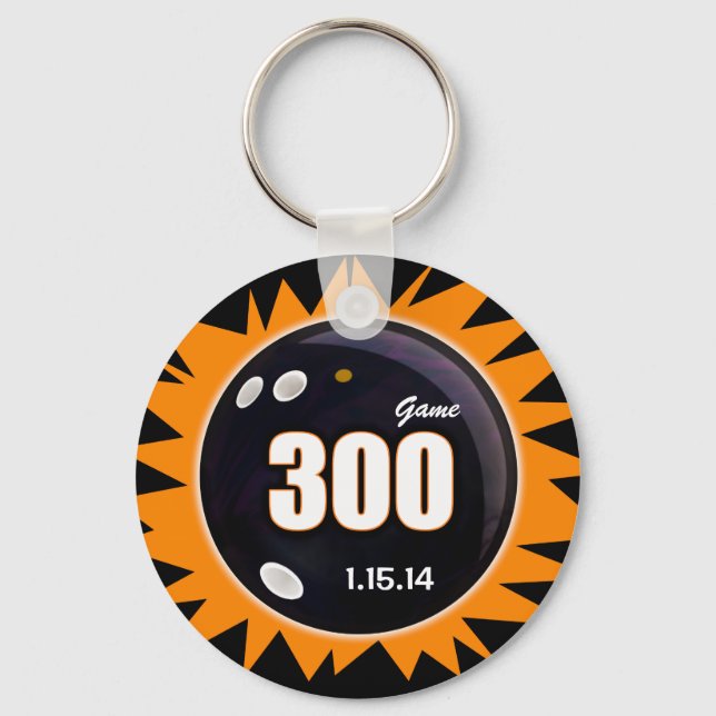 300 Game Orange & Black Key Ring (Front)