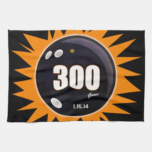 300 Game Orange & Black Tea Towel (Horizontal)