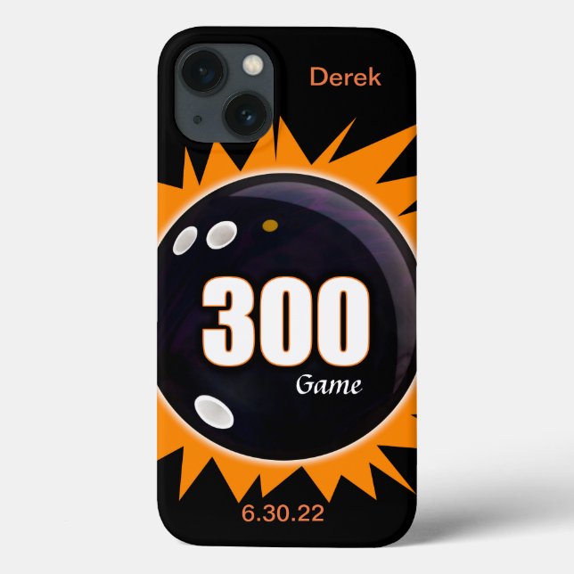 300 Game Orange & Black with name and date Case-Mate iPhone Case (Back)