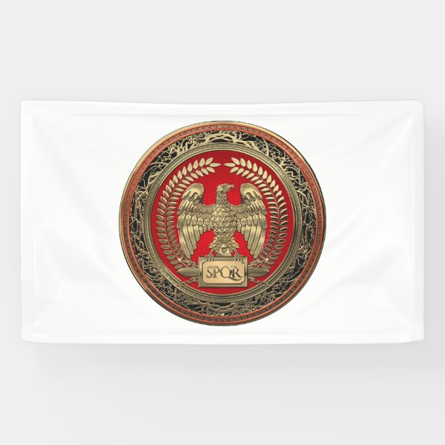 [300] Gold Roman Imperial Eagle Banner (Horizontal)