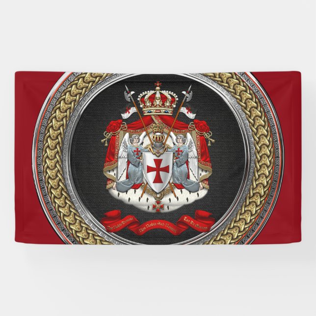 [300] Knights Templar Coat of Arms Banner (Horizontal)