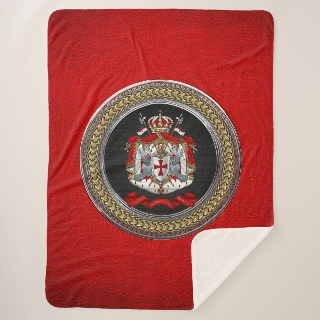 [300] Knights Templar Coat of Arms Sherpa Blanket (Front)