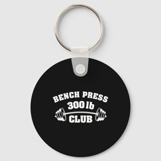 300 Lbs Pound Bench Press Club Gym Weightlifting P Key Ring (Front)