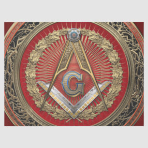 [300] Master Mason - Gold Square & Compasses Tissue Paper