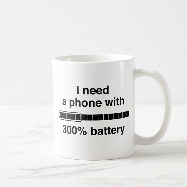 300 Percent Battery Coffee Mug (Right)