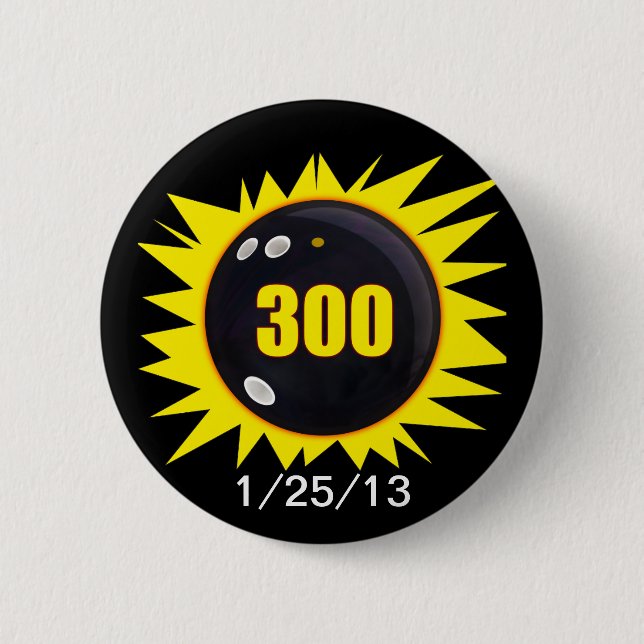 300 Perfect Game 6 Cm Round Badge (Front)