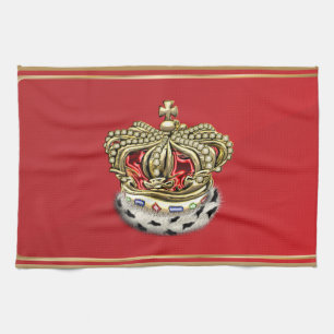 [300] Prince [King] Royal Crown [Fur+Gold][Red] Tea Towel