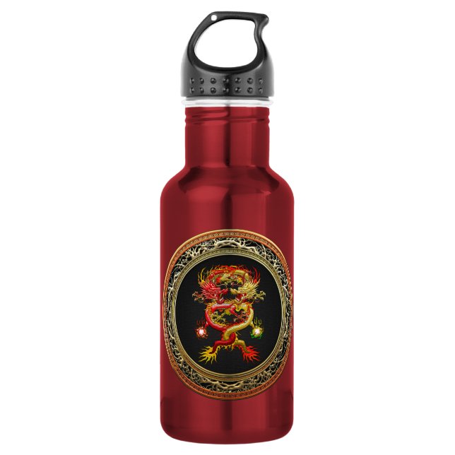 [300] Red and Yellow Dragons 532 Ml Water Bottle (Front)
